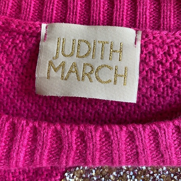 Judith March Sweater Women’s Medium Knit Pink Embellished Jumper - Picture 10 of 10